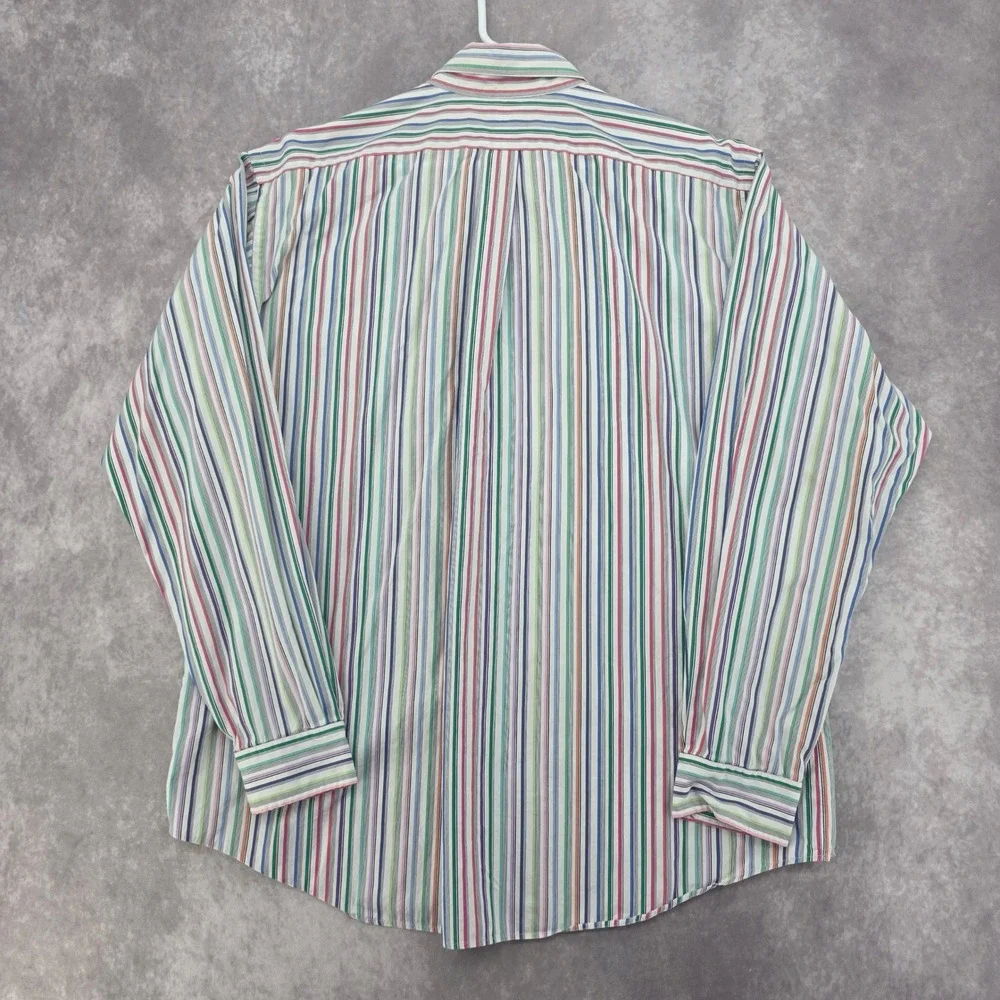 Polo Ralph Lauren Mens XL Button Down Shirt Multi Color Striped Custom Fit Pony‎